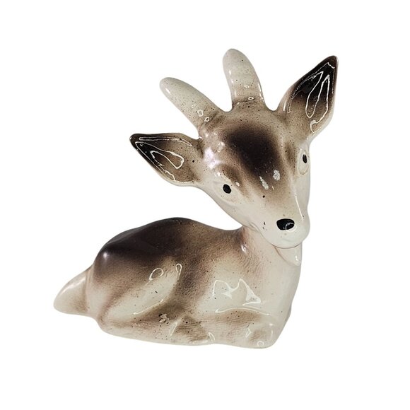 Vintage Ceramic Goat Figurine Lying Down Japan - Picture 2 of 9